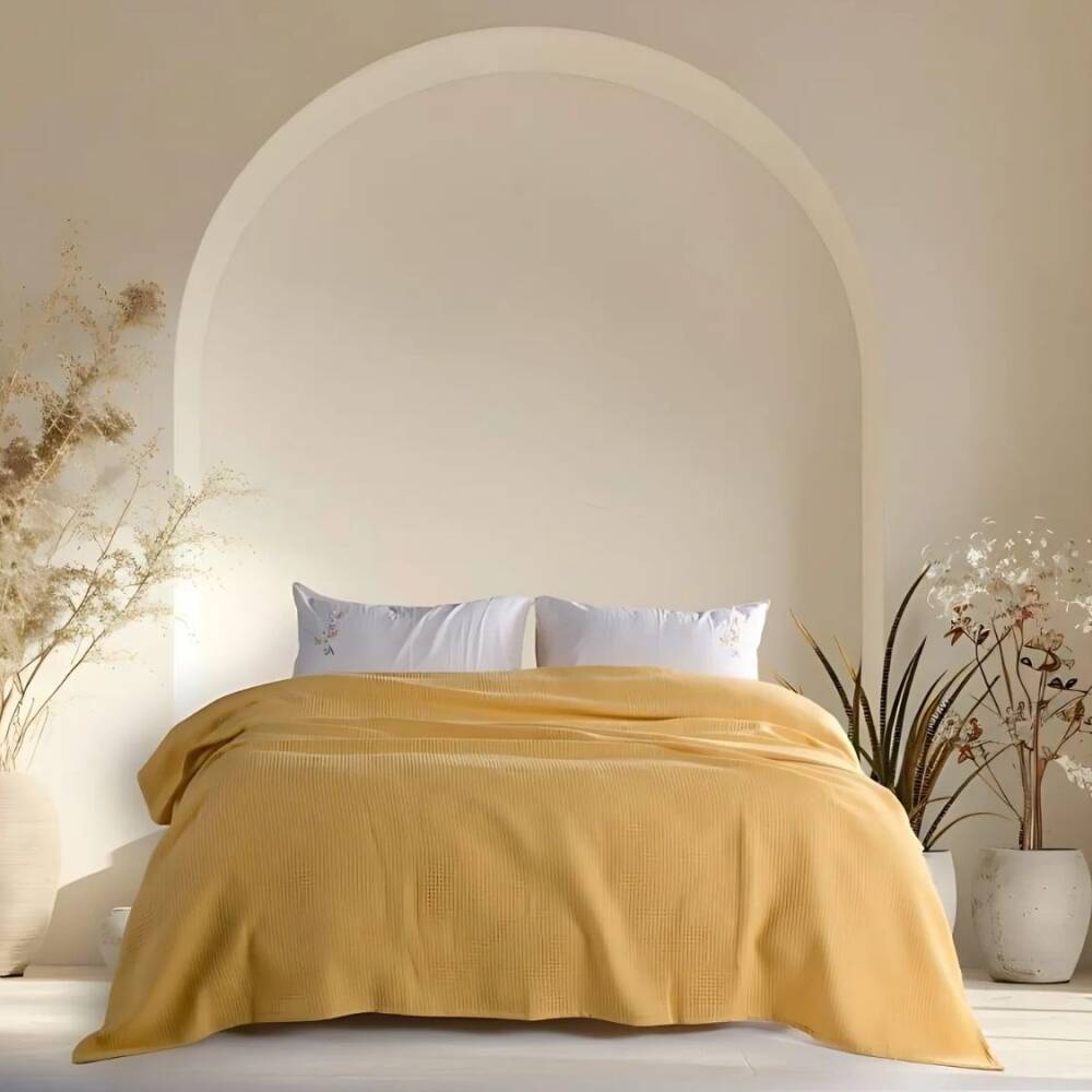 Maxstyle Helen Çift Kişilik Pike Takımı Sarı 240x260 cm - 2