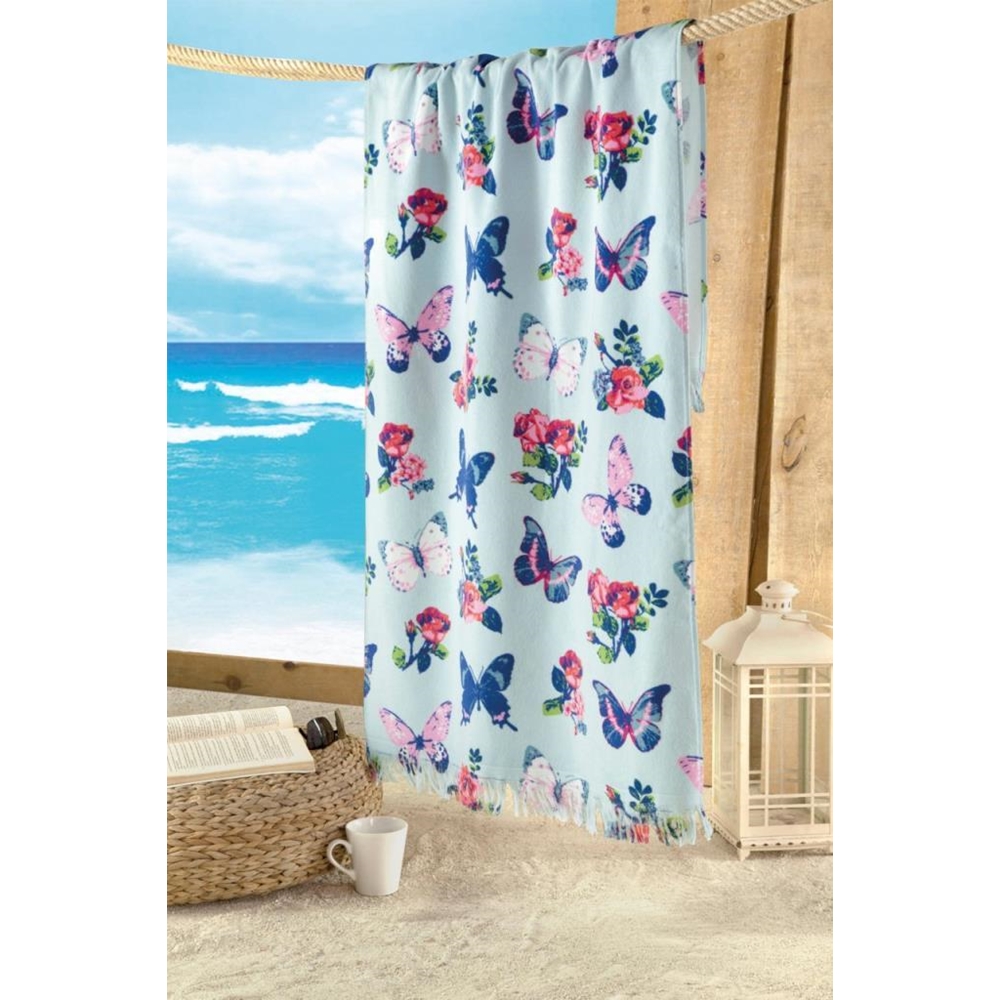 Maxstyle Kadife Plaj Havlusu Butterflies 70x160 - 2