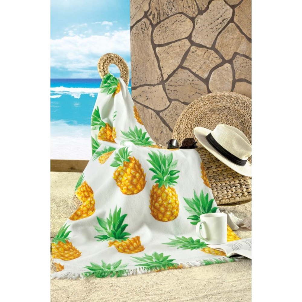 Maxstyle Kadife Plaj Havlusu Pineapple 70x160 Cm - 2