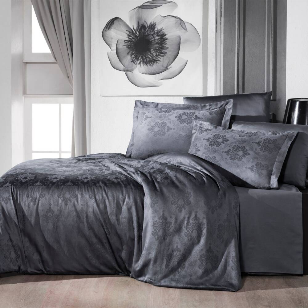 Saınt Louıs Prestige Antrasit Çift Kişilik Nevresim Takımı 200x220 Cm - SAINT LOUIS