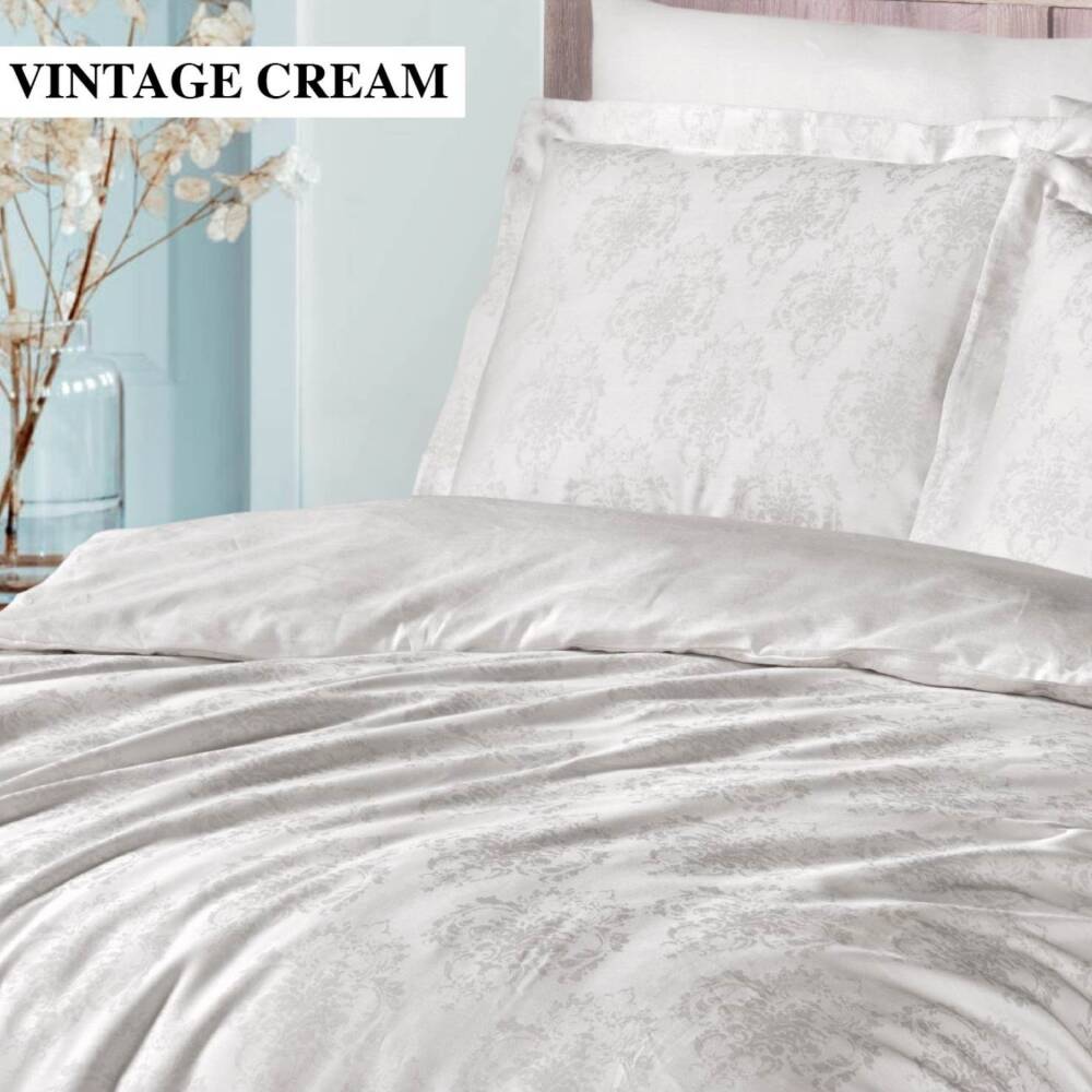 Saınt Louıs Vintage Krem Çift Kişilik Nevresim Takımı 200x220 Cm - 2