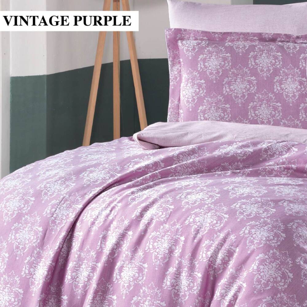 Saınt Louıs Vintage Mor Çift Kişilik Nevresim Takımı 200x220 Cm - 2